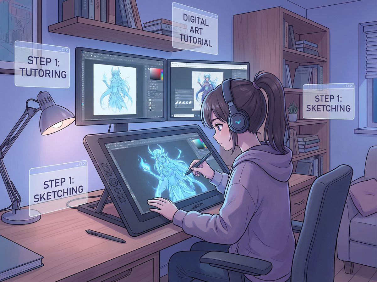 蘑菇视频动漫教程-数字艺术创作演示